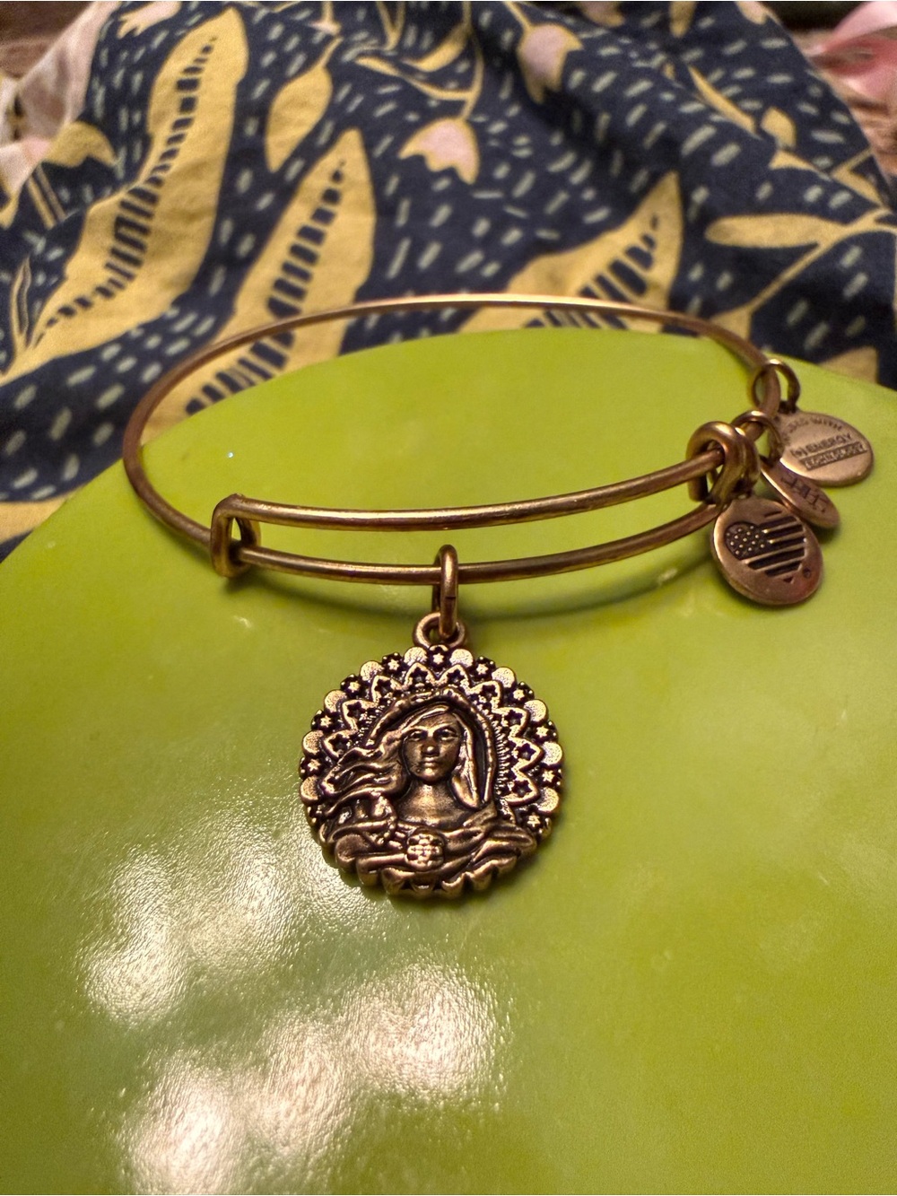 ALEX AND ANI Bronze Bracelet - Mary Magdalene Expandable Wire Bangle